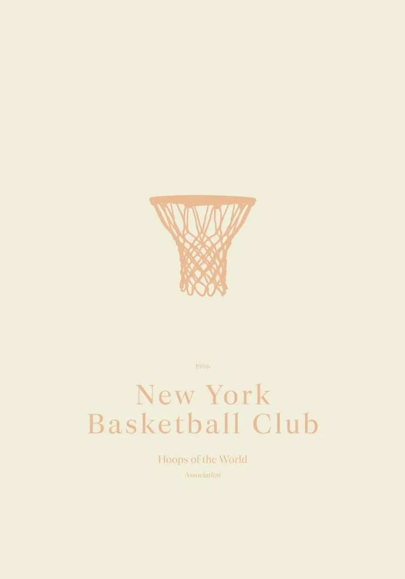 Boho Retro Sports 6 Basketball Hoop 2 poster da Boho Print Collection