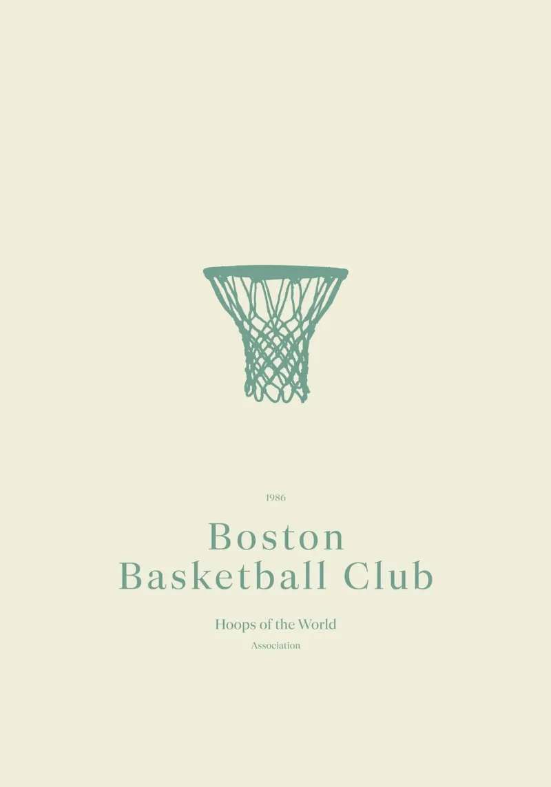 Boho Retro Sports 6 Basketball Hoop 4 poster da Boho Print Collection