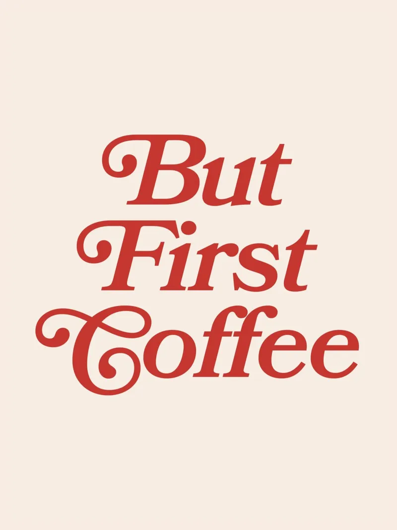 Ma prima il caffè (tonalità beige e rossa) alluminio dibond da Paigaam Studio