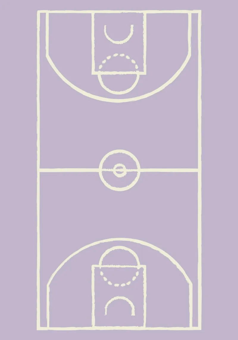 Boho Retro Sports 7 Basketball Zone 3 pellicola backlit da Boho Print Collection