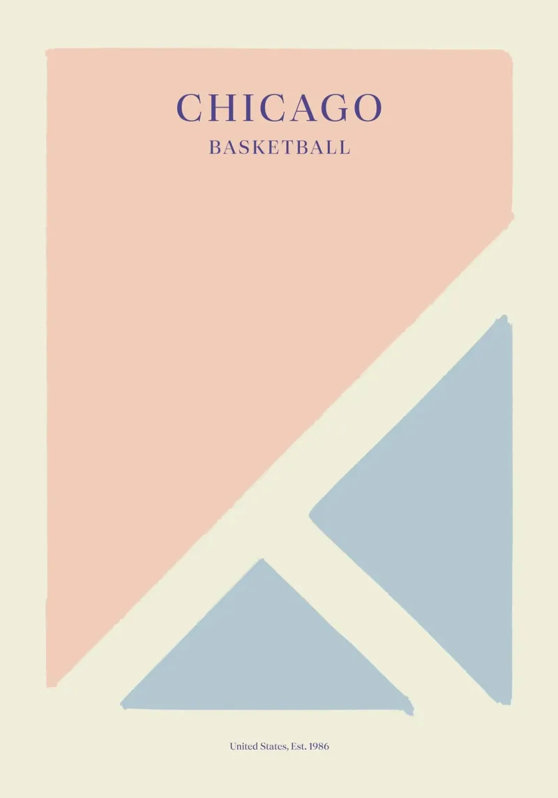 Boho Retro Sports 8 Basketball Field 1 pellicola backlit da Boho Print Collection
