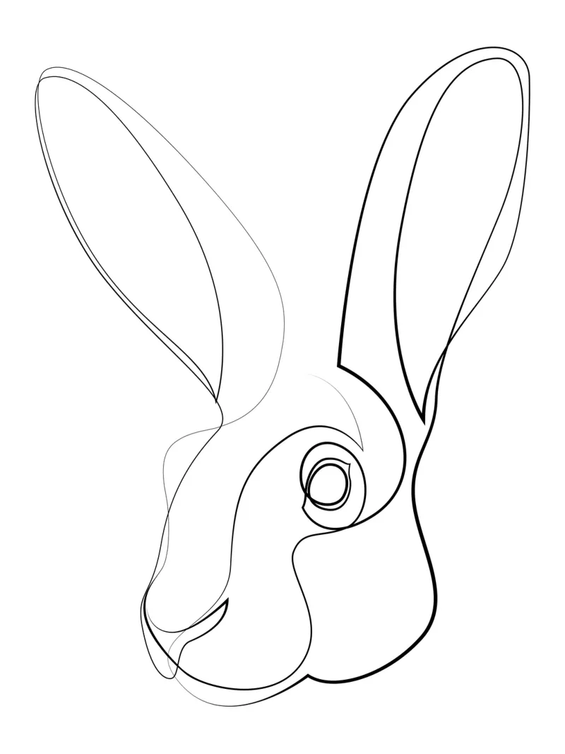 Jackrabbit - lepre a una linea pellicola backlit da Addillum