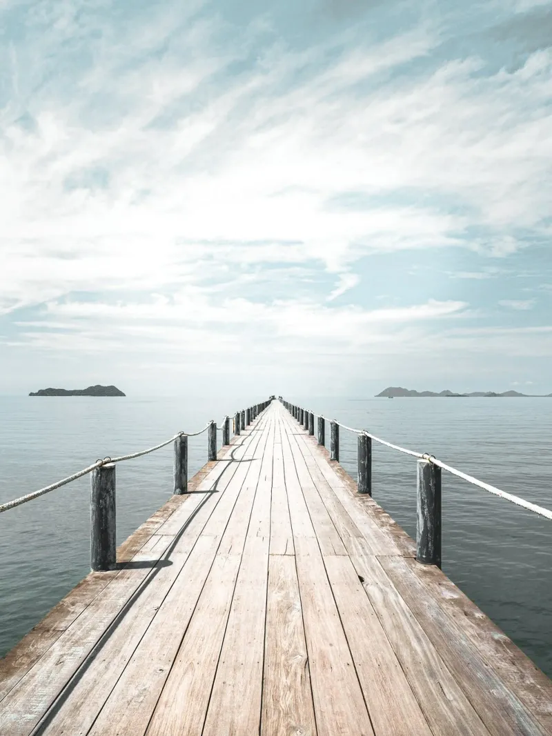 Footbridge to the horizon - Minimalist coastal photography canvas by Whole©