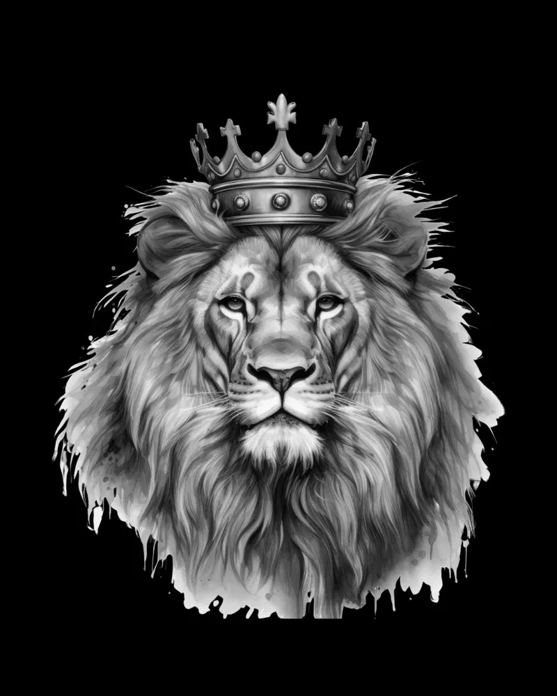 Roi lion avec couronne Variante 2 toile de Yaso Design & Art
