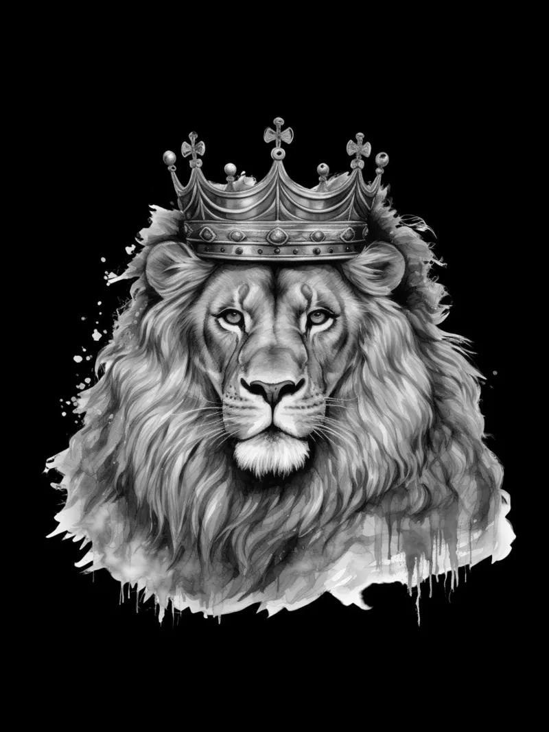 Rey león con corona variante 4 aluminio dibond de Yaso Design & Art