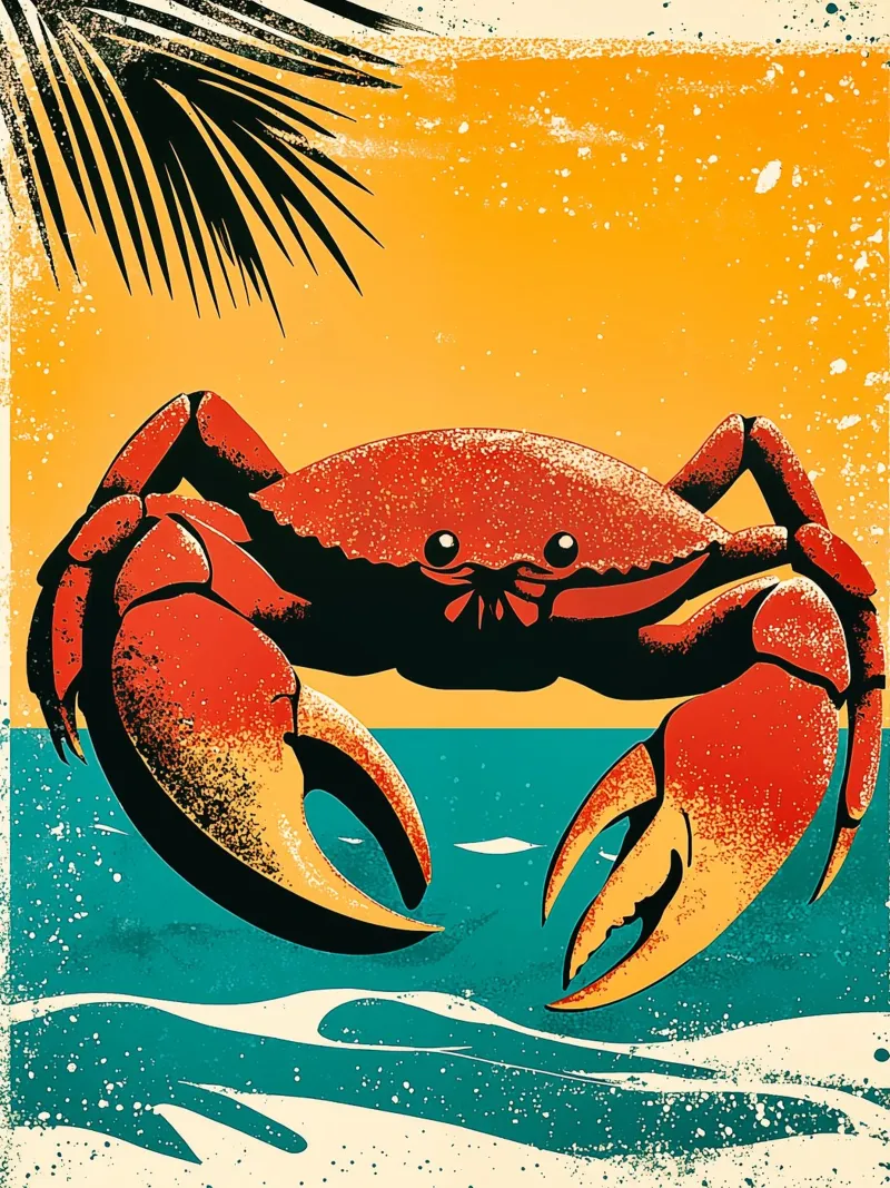 Granchio in vacanza su una spiaggia di palme | Stato d'animo delle vacanze pellicola backlit da Autofocus