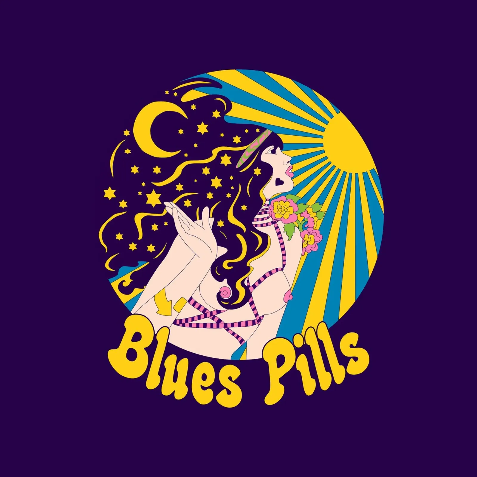 Pillole di blues poster con telaio in plastica da Loobs