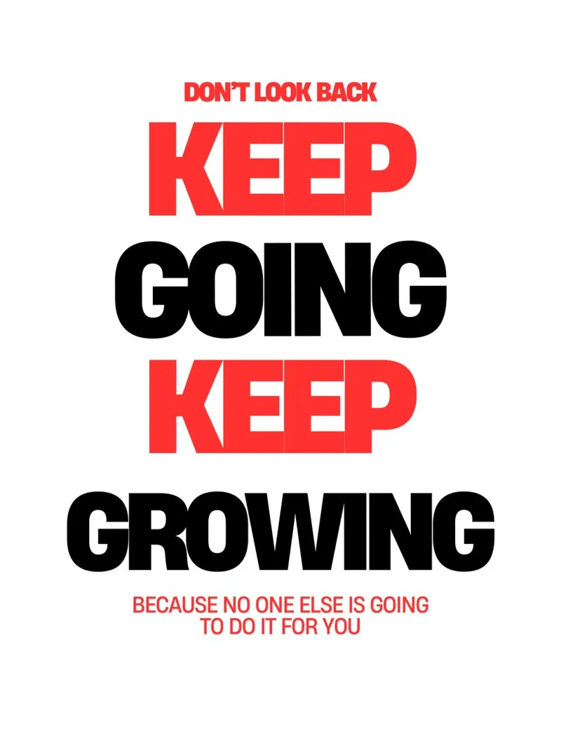 Continuare ad andare avanti, continuare a crescere pellicola backlit da inspirational quote