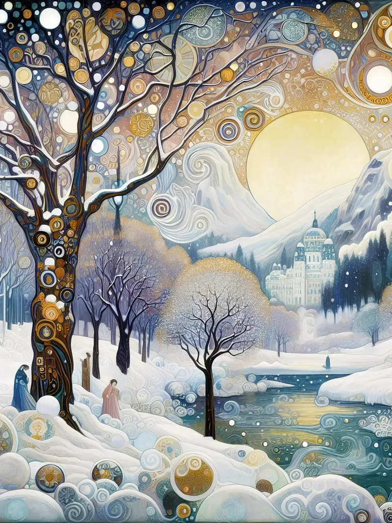 Paesaggio invernale alluminio dibond da Art-Nouveau-Dsg