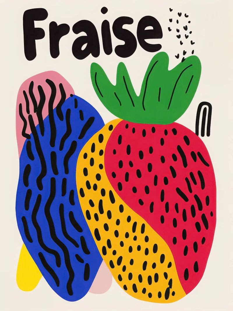 Fraise Pop Art poster by Pop and Fruits - Affiches & posters