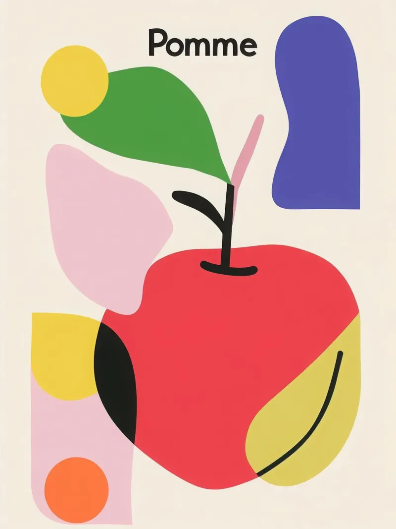 Modernistischer Apfel Poster von Pop and Fruits - Affiches & posters