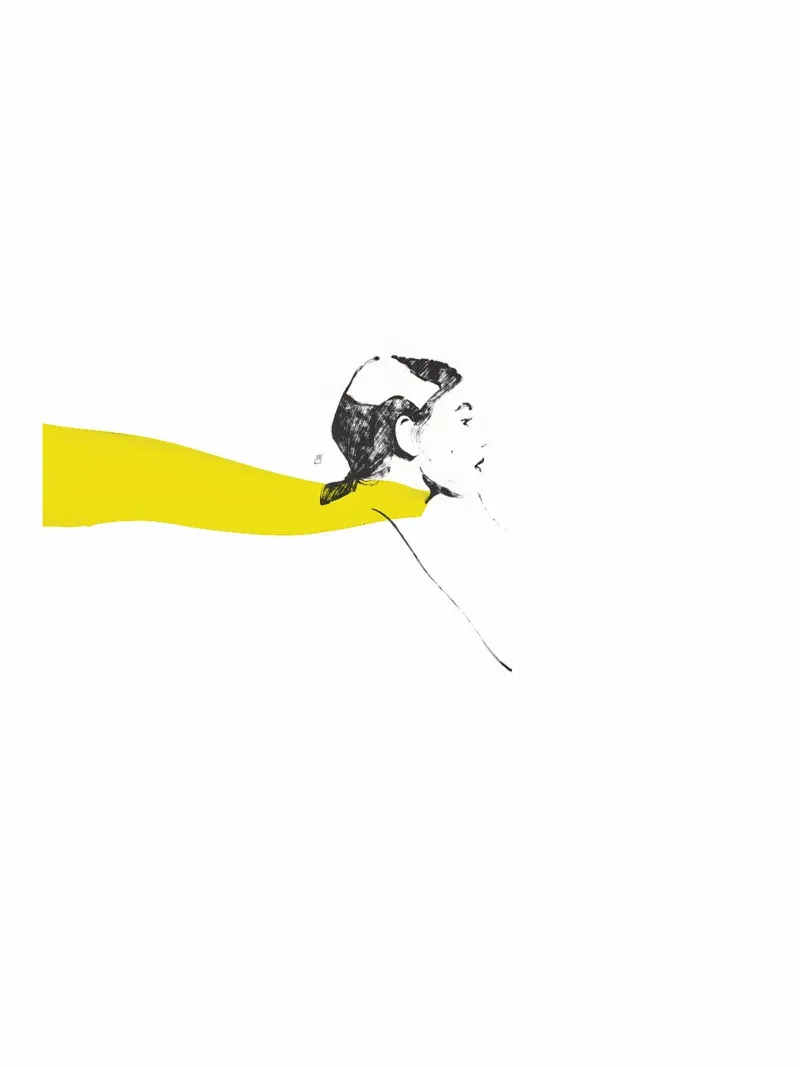 Untitled (Yellow Scarf) poster met kunststof frame van Manuel Rebollo