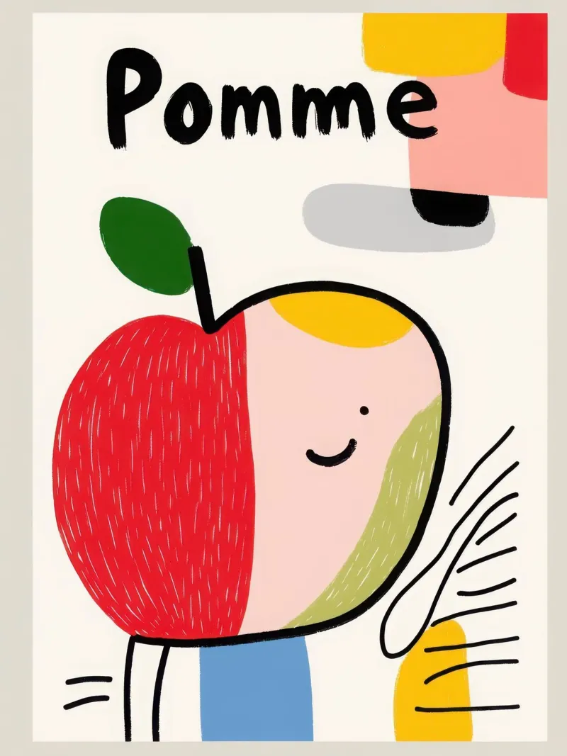 Manzana sonriente metacrilato de Pop and Fruits - Affiches & posters