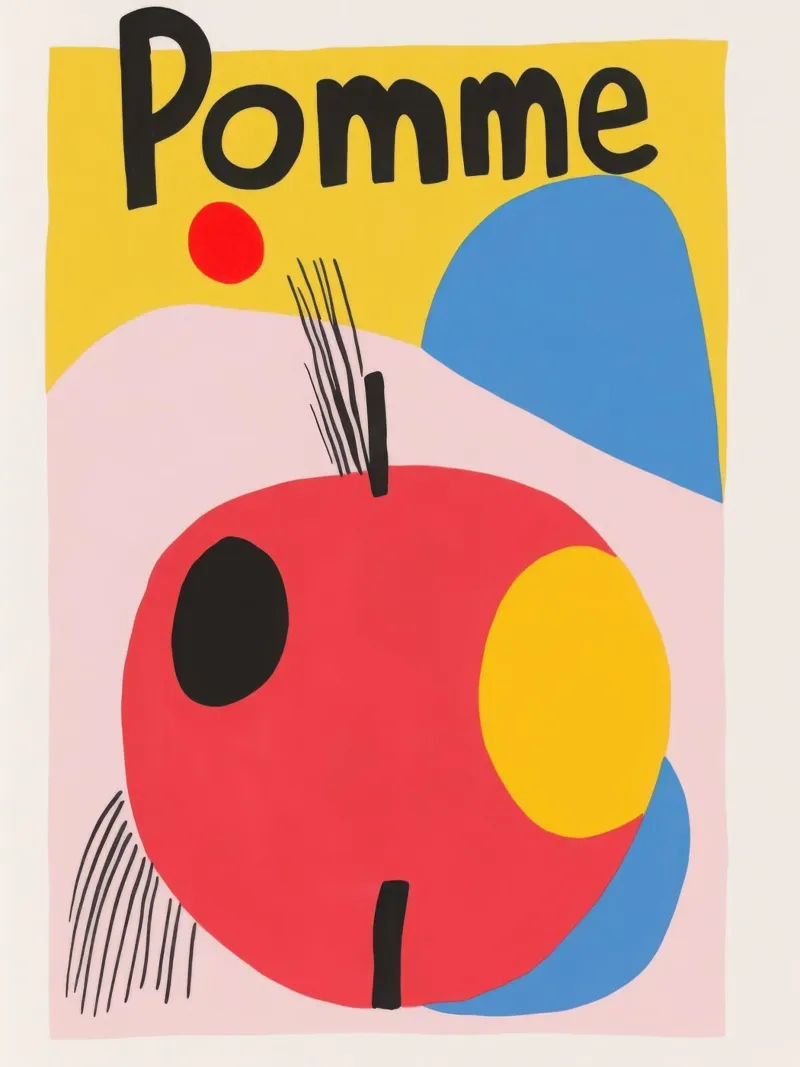 Abstrakter Apfel Poster von Pop and Fruits - Affiches & posters