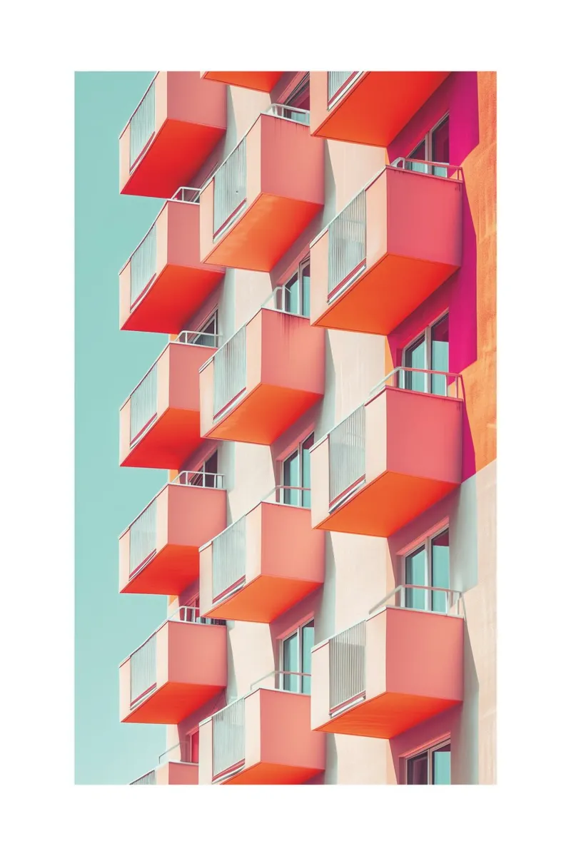 Colourful Architecture 01 canvas by Malou-Studio