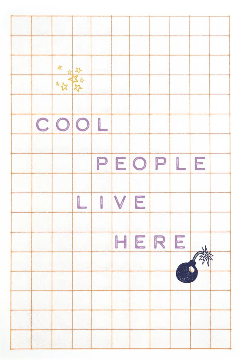 Cool People live here - Lila tela con Cornice a cassetta da Malou-Studio