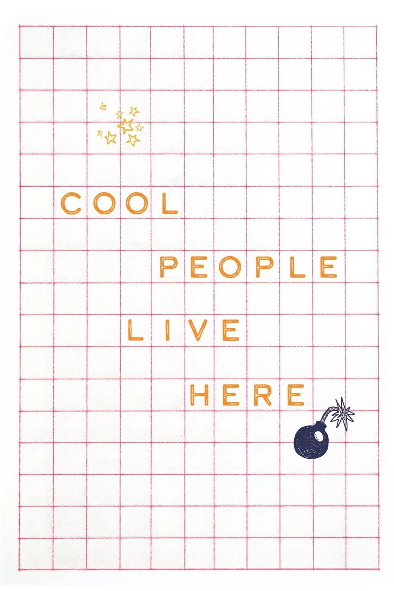 Cool People live here - Pink poster avec cadre en plastique de Malou-Studio