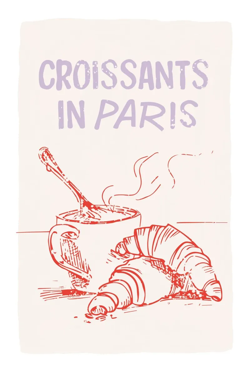 Croissants in Parijs canvas met Baklijst van Malou-Studio