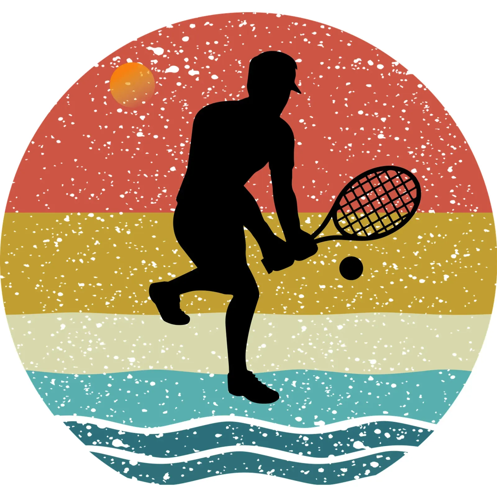Tenis Shilouette Retro Design poster con telaio in plastica da rivariahill
