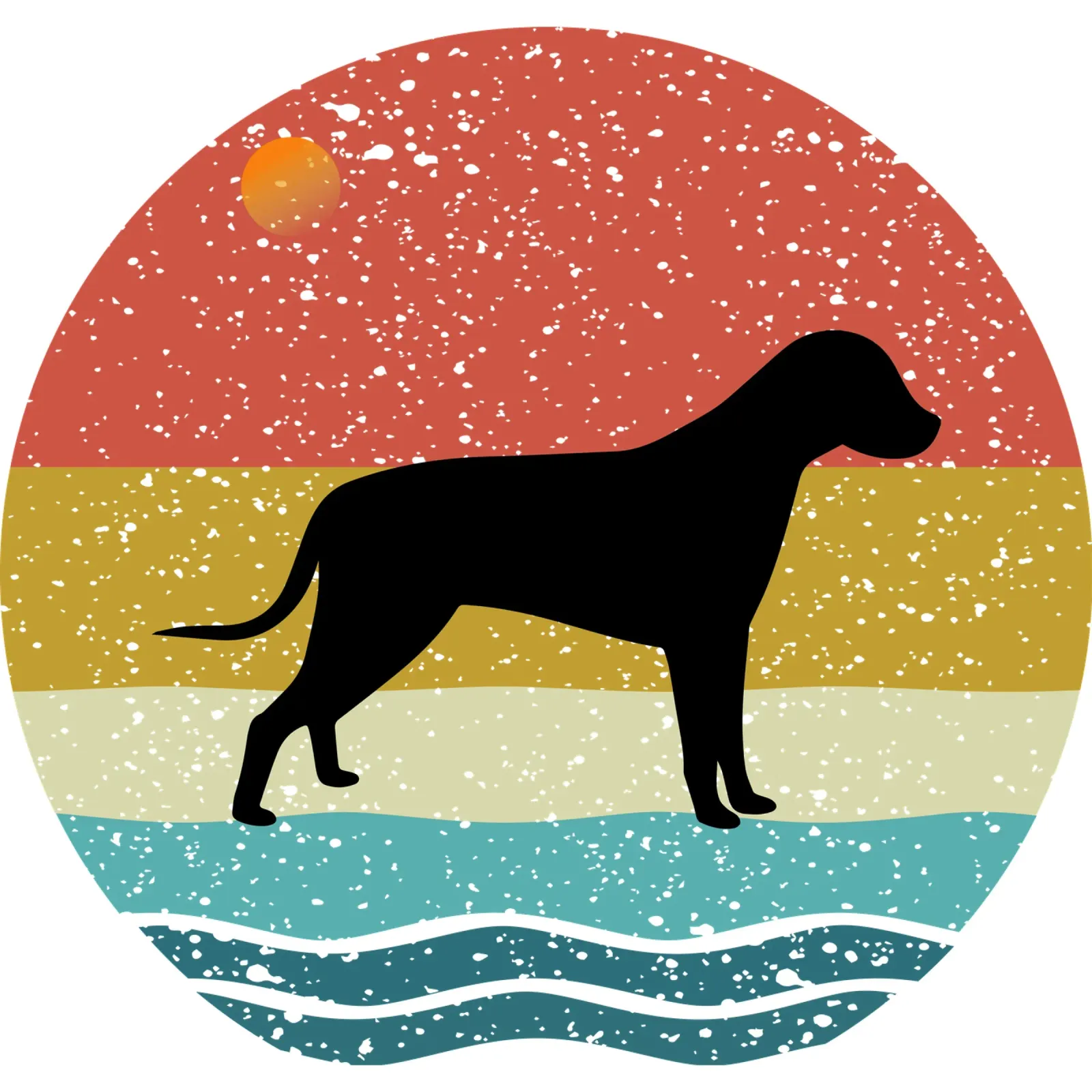 beagle Shilouette Retro Design carta hahnemühle da rivariahill