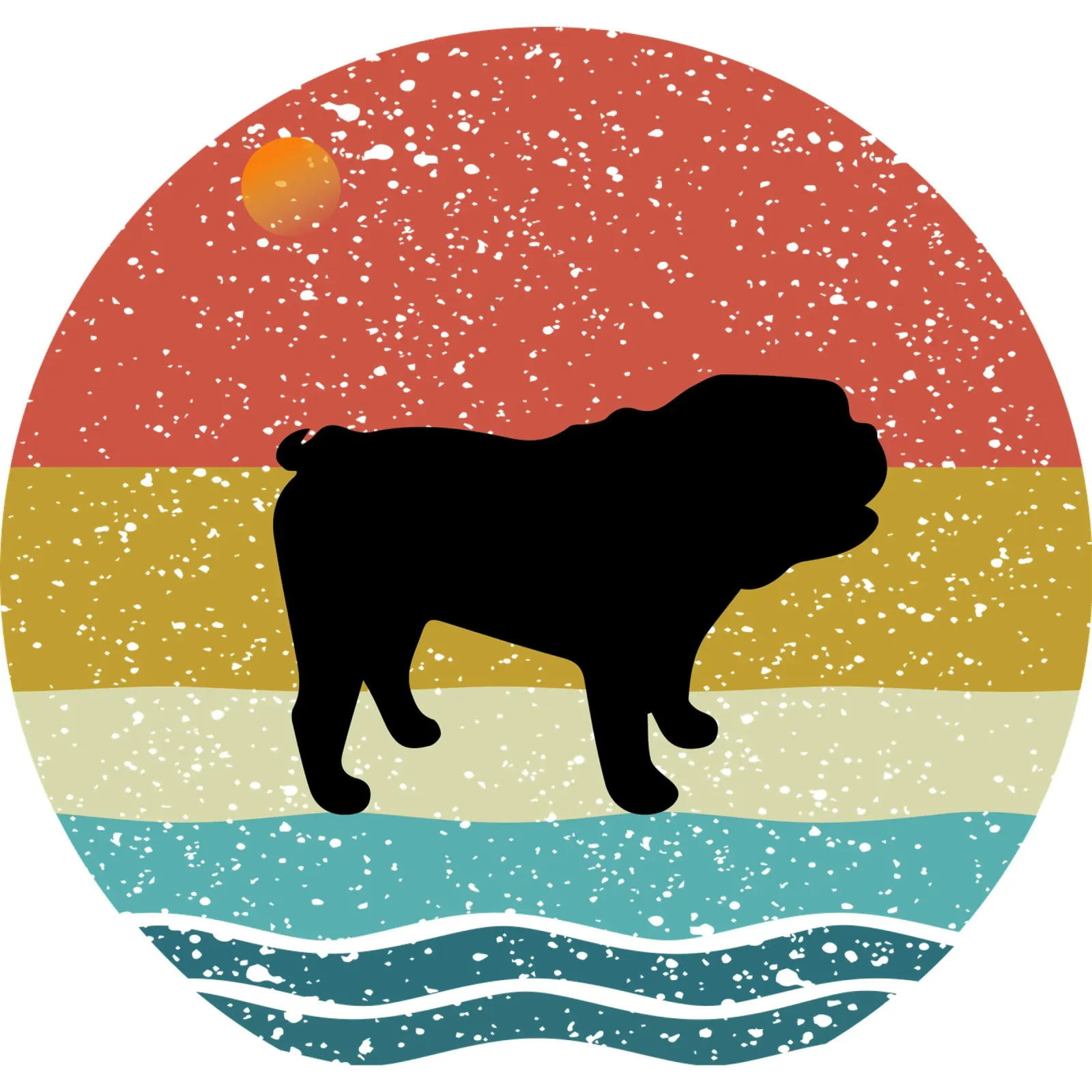 Bulldog Shilouette Design retrò carta hahnemühle da rivariahill