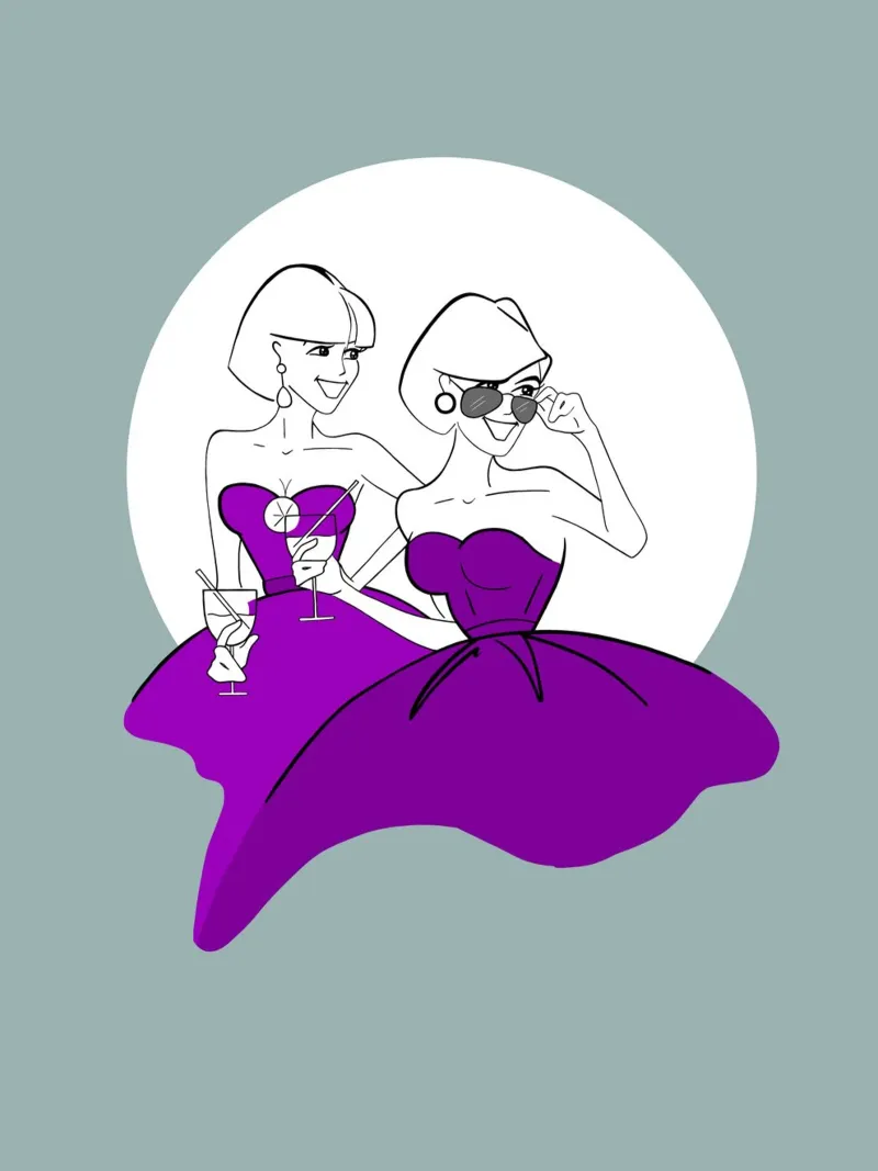 Girlfriends poster with plastic frame by Kate Westworth