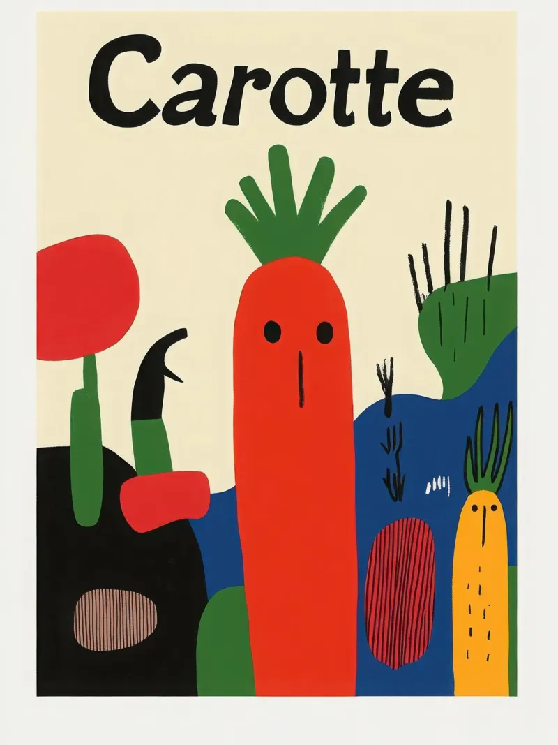 Carotte Fantaisiste poster con telaio in plastica da Pop and Fruits - Affiches & posters