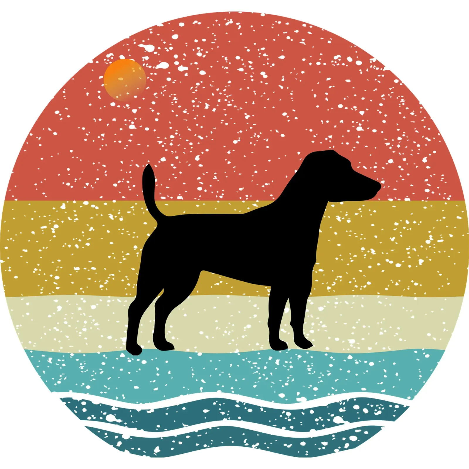 Jack Russell Shilouette retro design carta hahnemühle da rivariahill