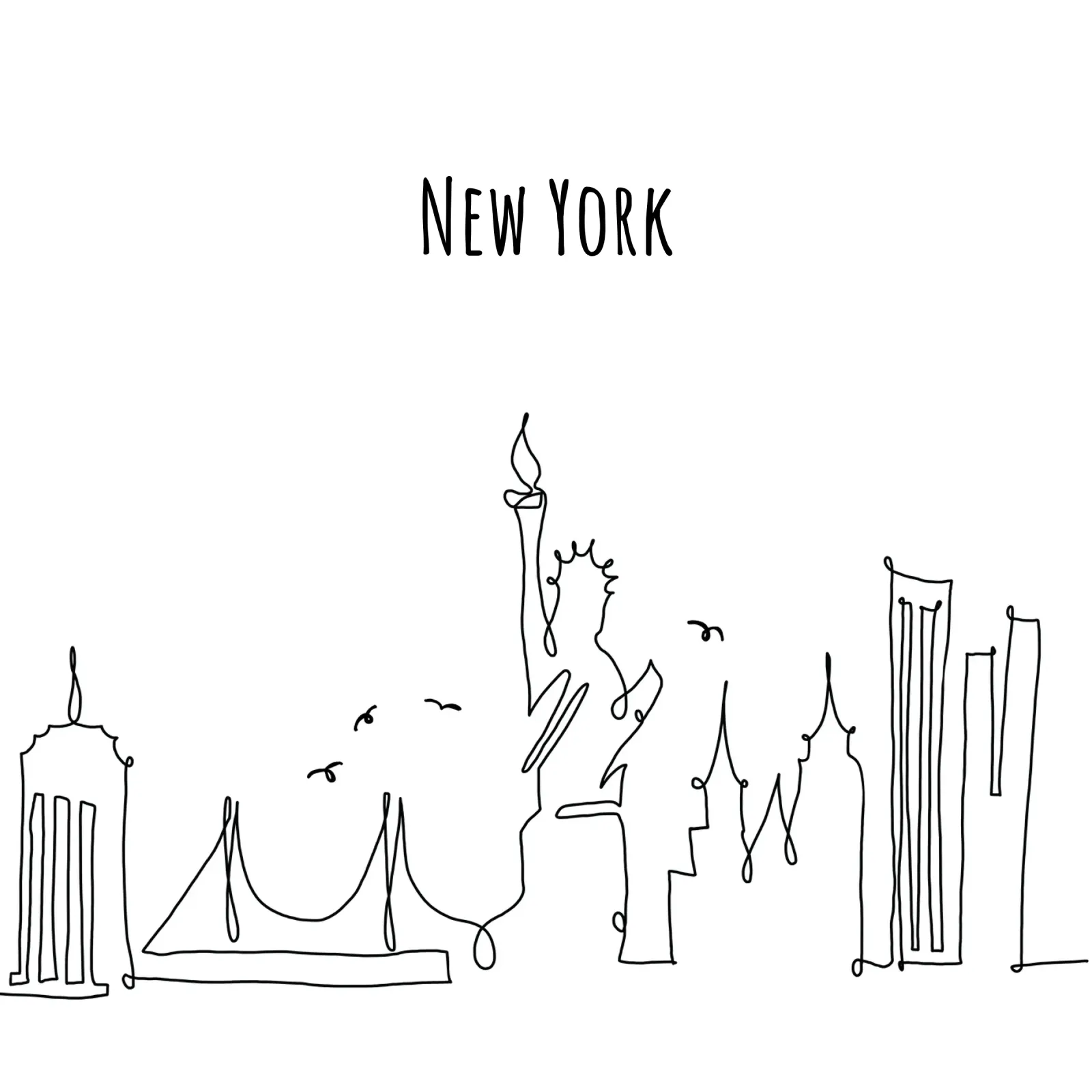 New York poster con telaio in legno da Sabrina Ziegenhorn