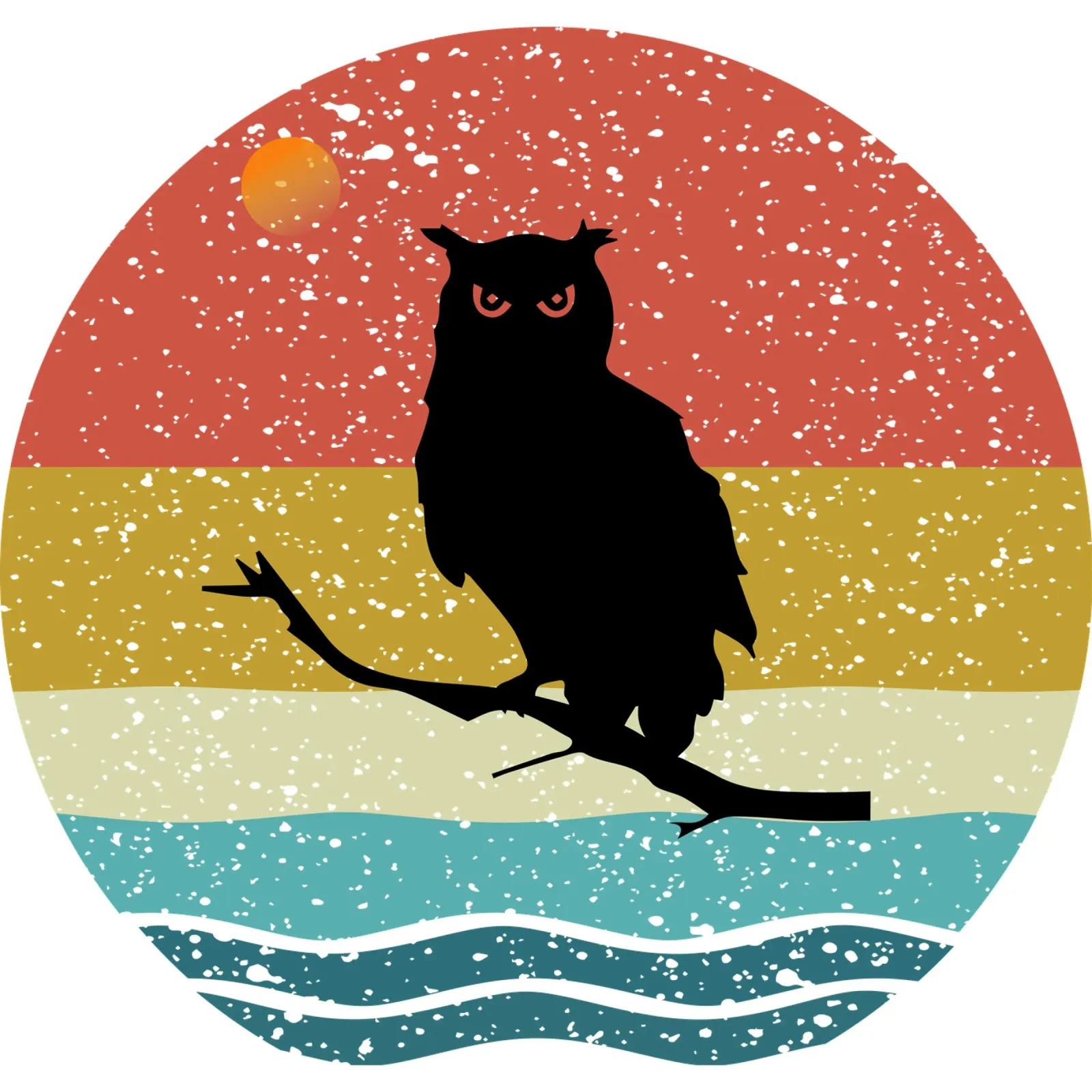 OWL Shilouette design retrò carta hahnemühle da rivariahill