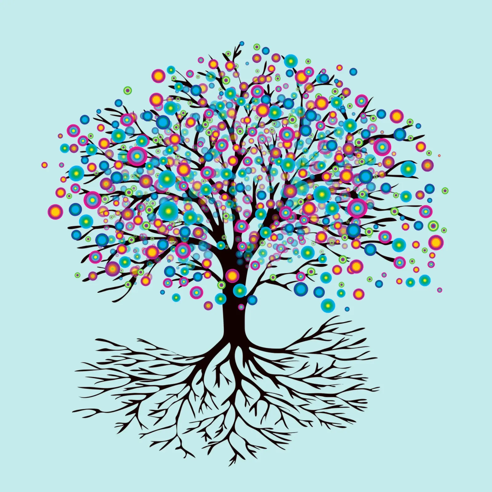 Albero della vita o yggdrasil fiori arcobaleno pellicola backlit da BwiseLizzy