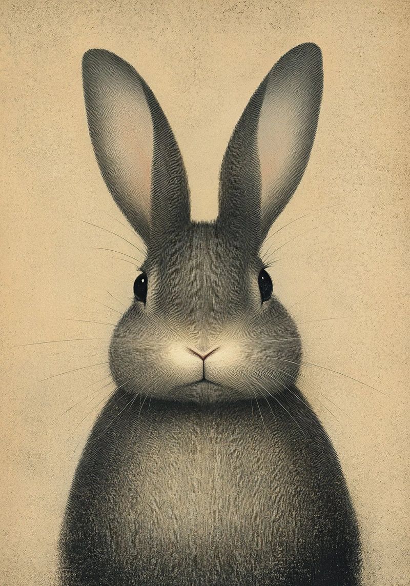 A rabbit that greets the morning poster by Nikis Art Studio