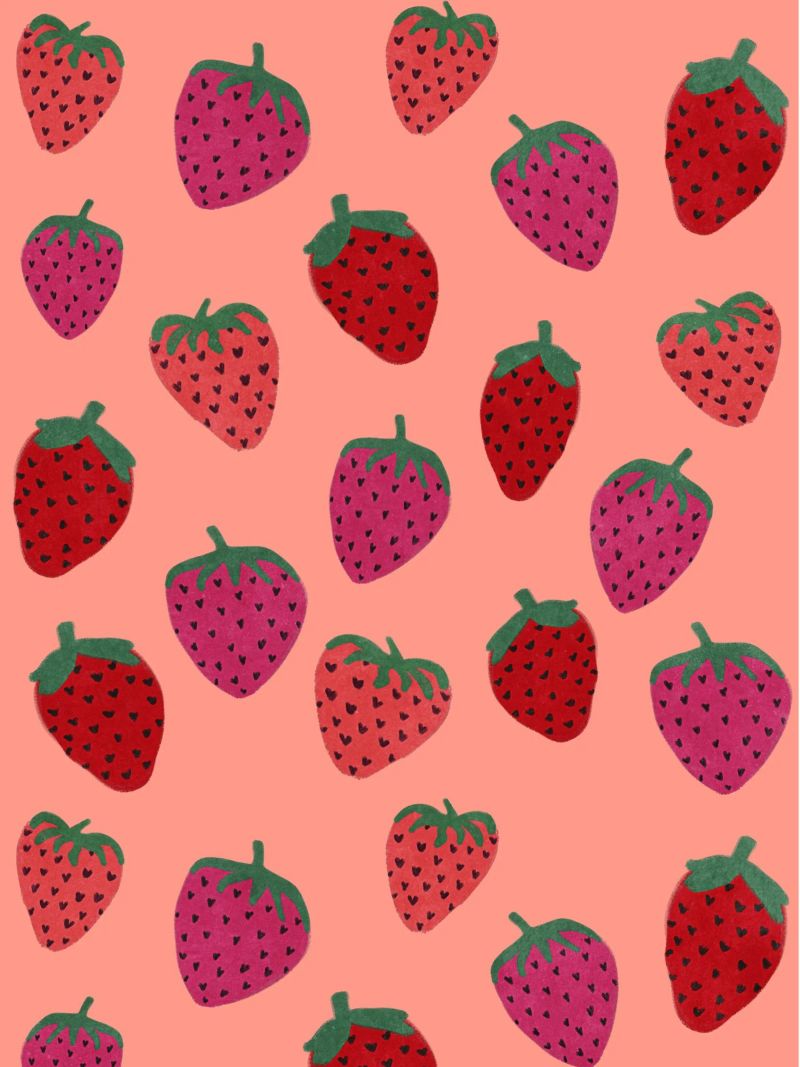 Strawberry Pattern poster by Illustration Raissa Oltmanns