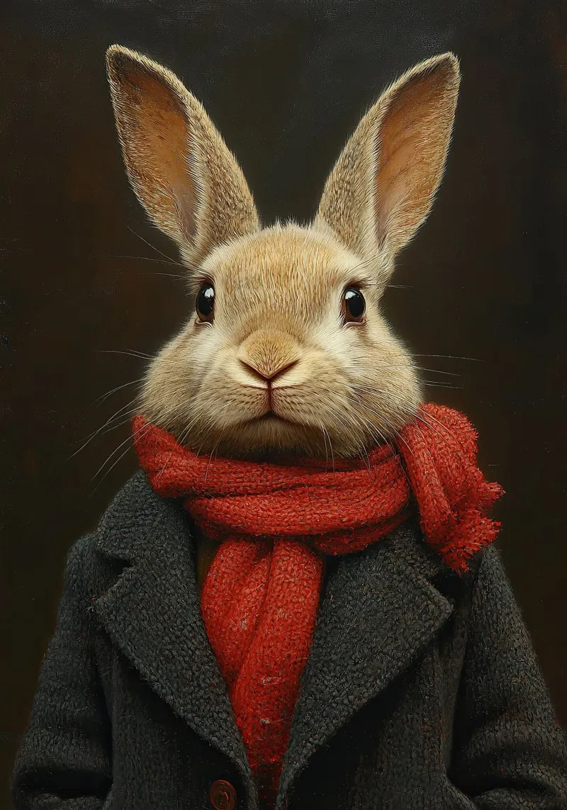 Un coniglio in inverno carta hahnemühle da Nikis Art Studio