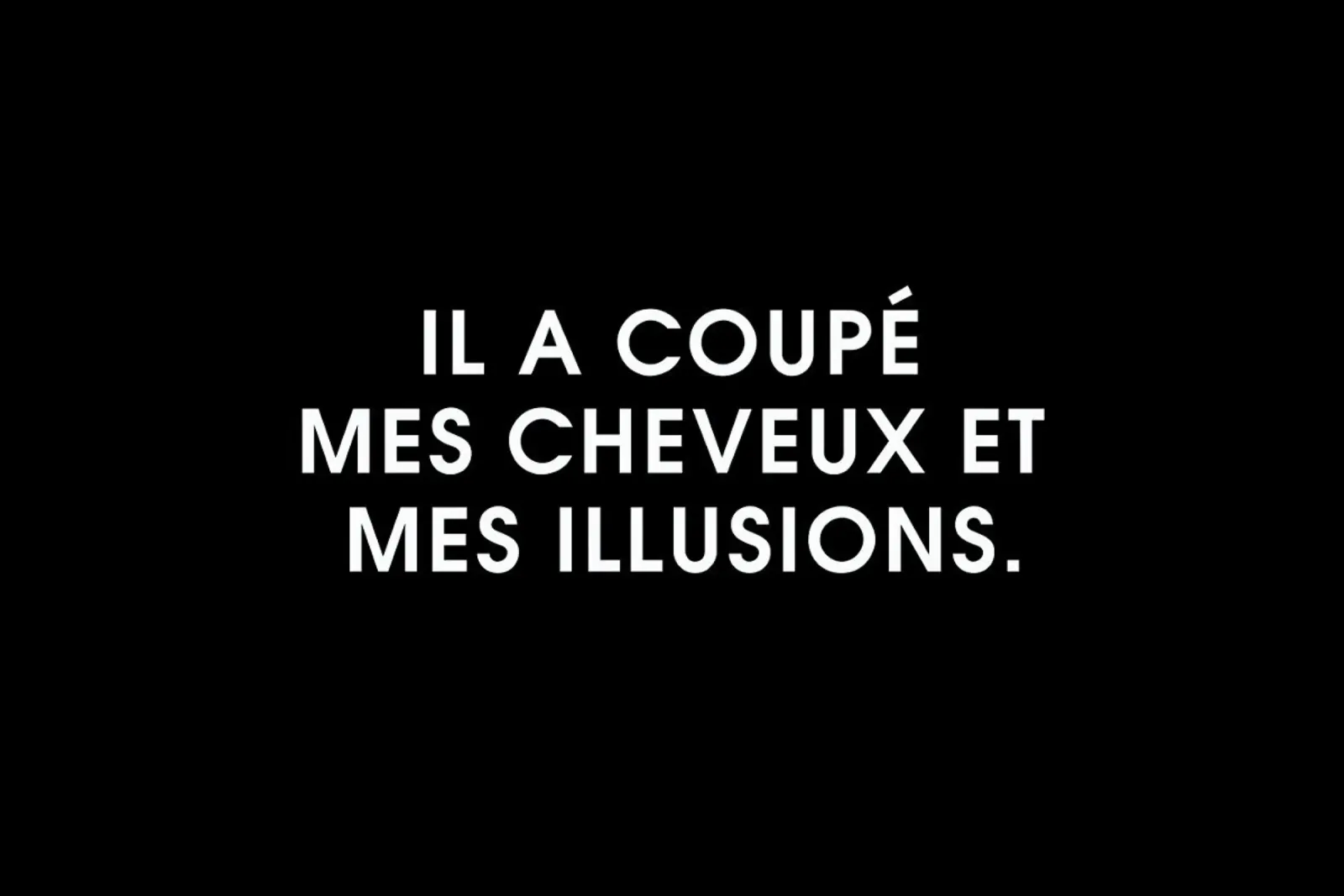 Il a coupé mes cheveux et mes illusions - Black Alu-Dibond von Intertitres