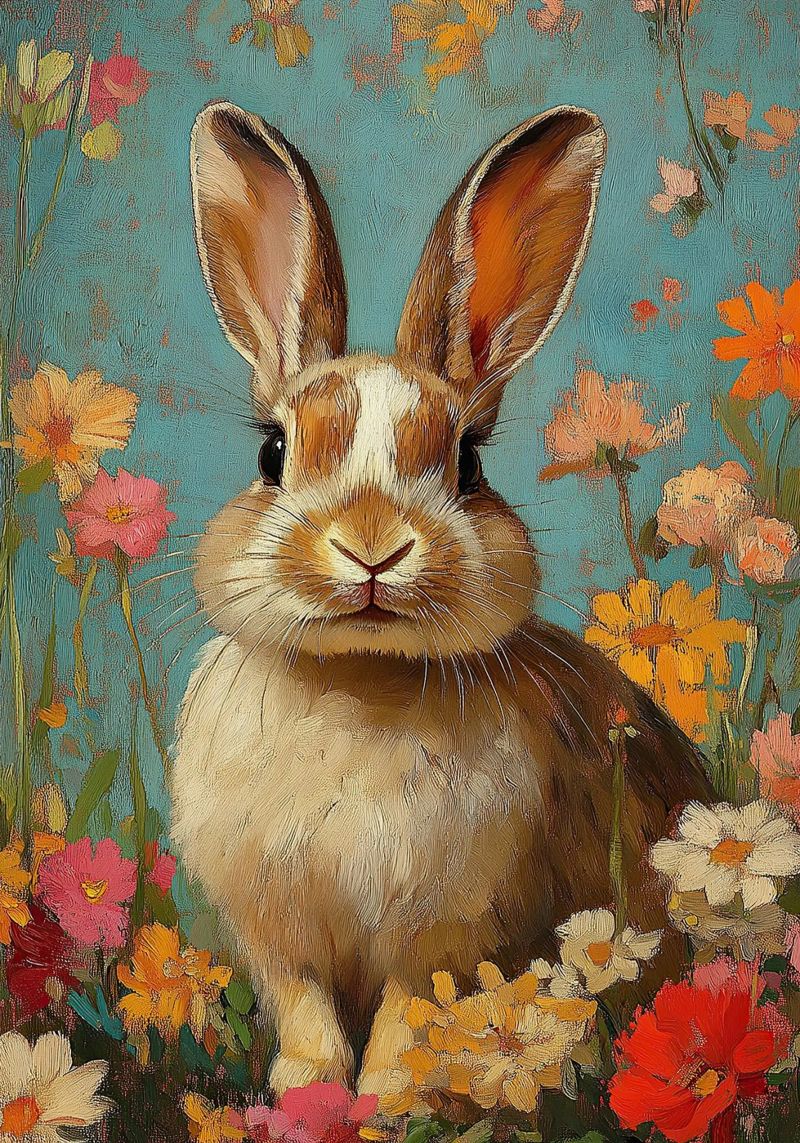 Rabbit poster by Nikis Art Studio