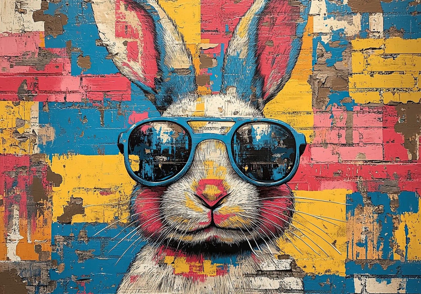 Kaninchen - Pop Art Poster von Nikis Art Studio