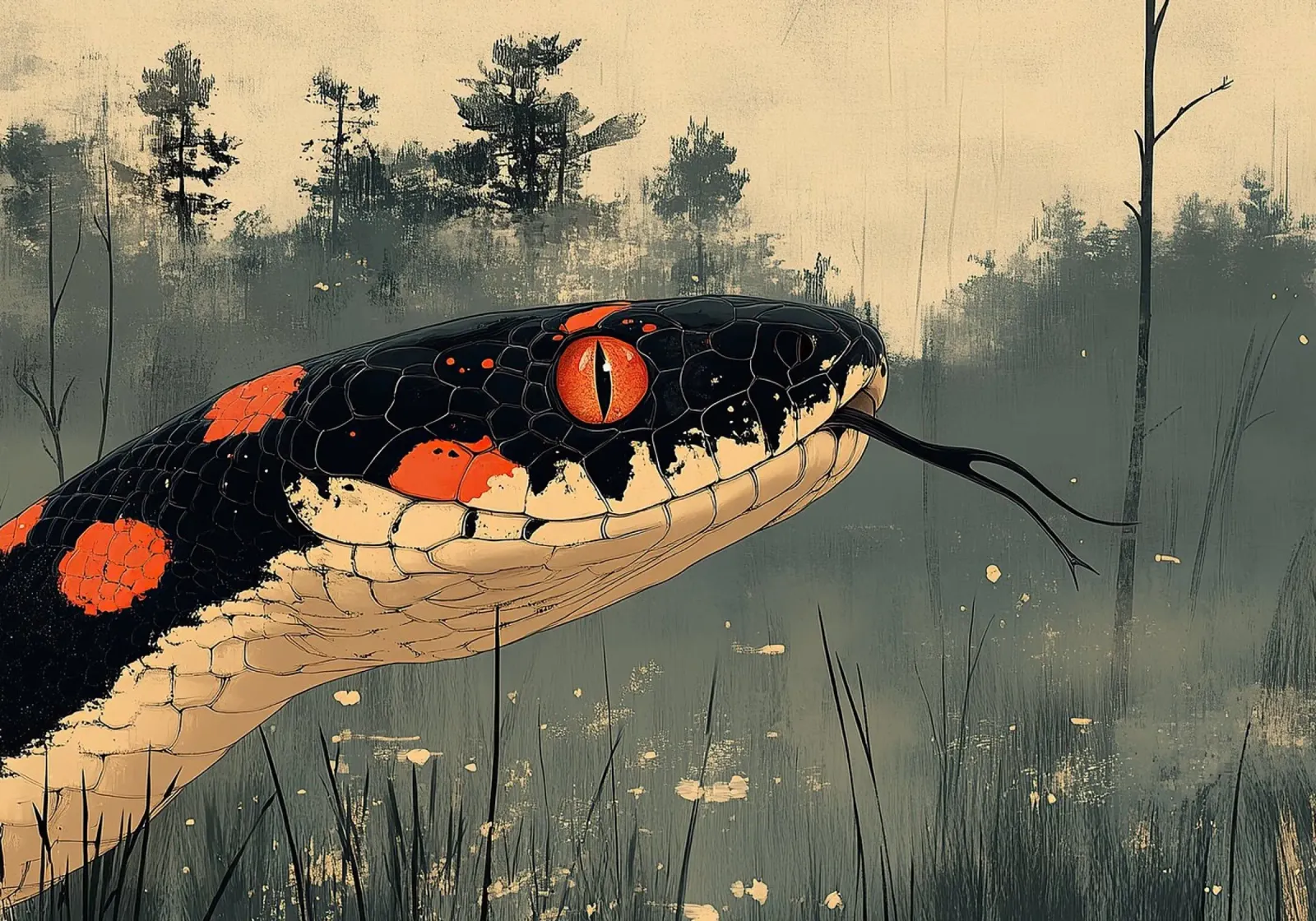 Weave of nature: The art of the snake hahnemühle by Nikis Art Studio