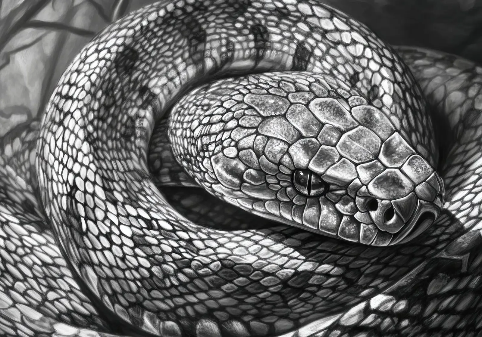 In the shadow of the snake: The silent danger canvas by Nikis Art Studio
