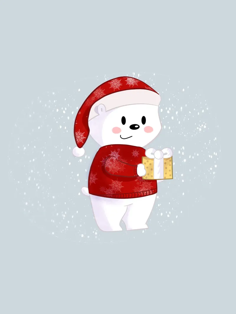 Orso polare di Natale nella neve pellicola backlit da Kiroiharu