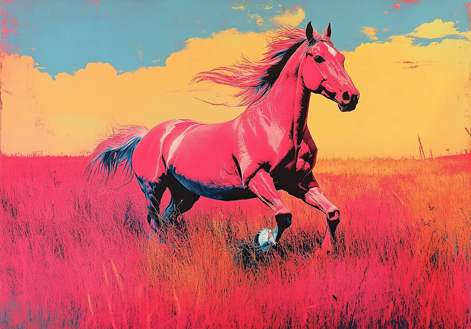 Cavallo - Pop Art pellicola backlit da Nikis Art Studio