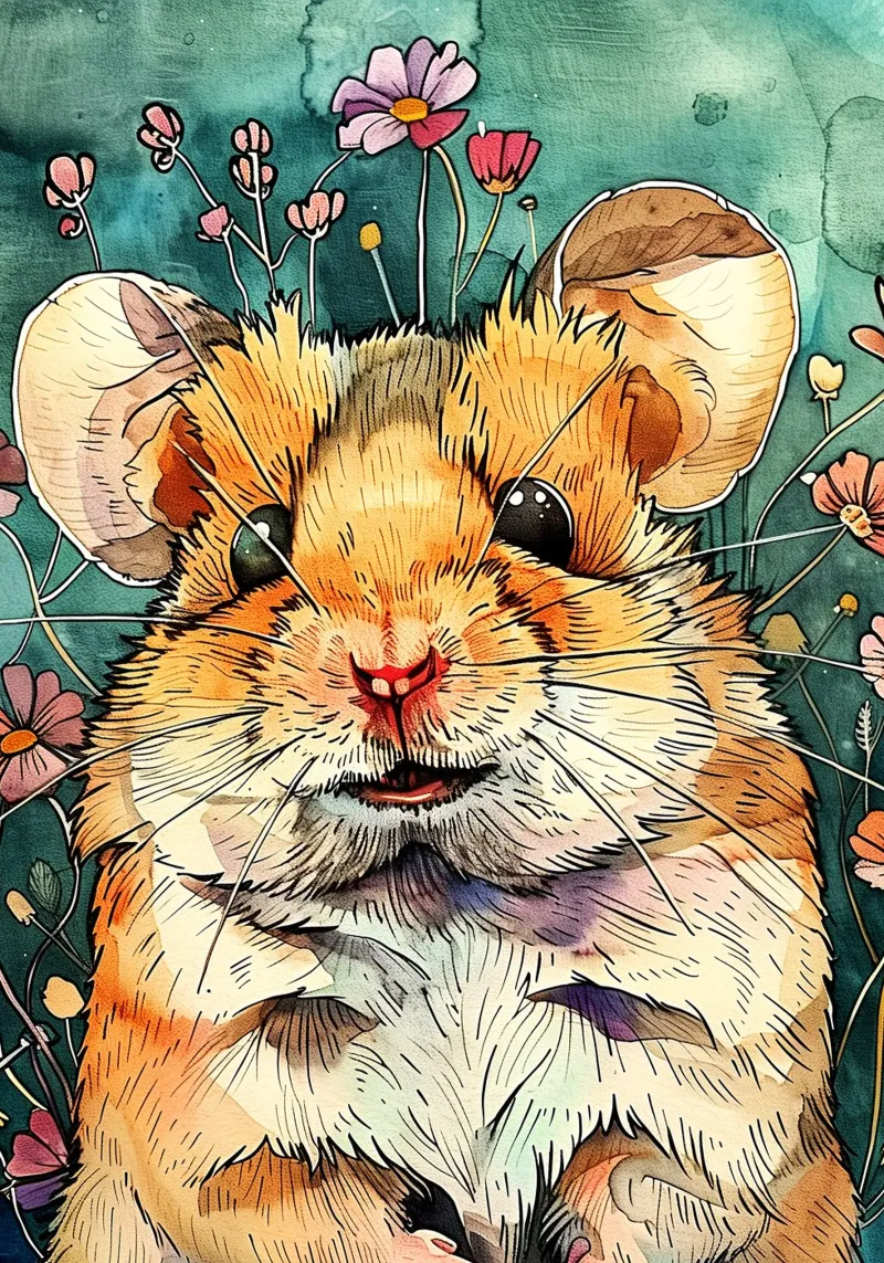 Hamster Tier Kunst Backlit Folie von Justyna Jaszke JBJart