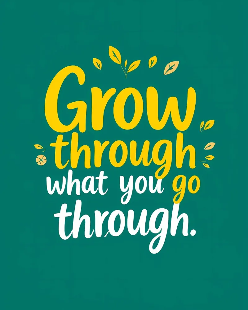Crescere attraverso pellicola backlit da inspirational quote