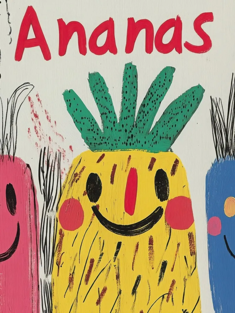 Ananas Joyeux pellicola backlit da Pop and Fruits - Affiches & posters