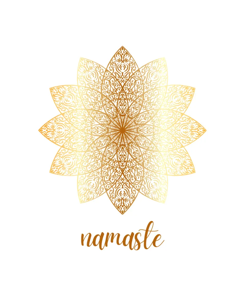 Namaste d'oro poster con telaio in alluminio da ArtDesign by KBK