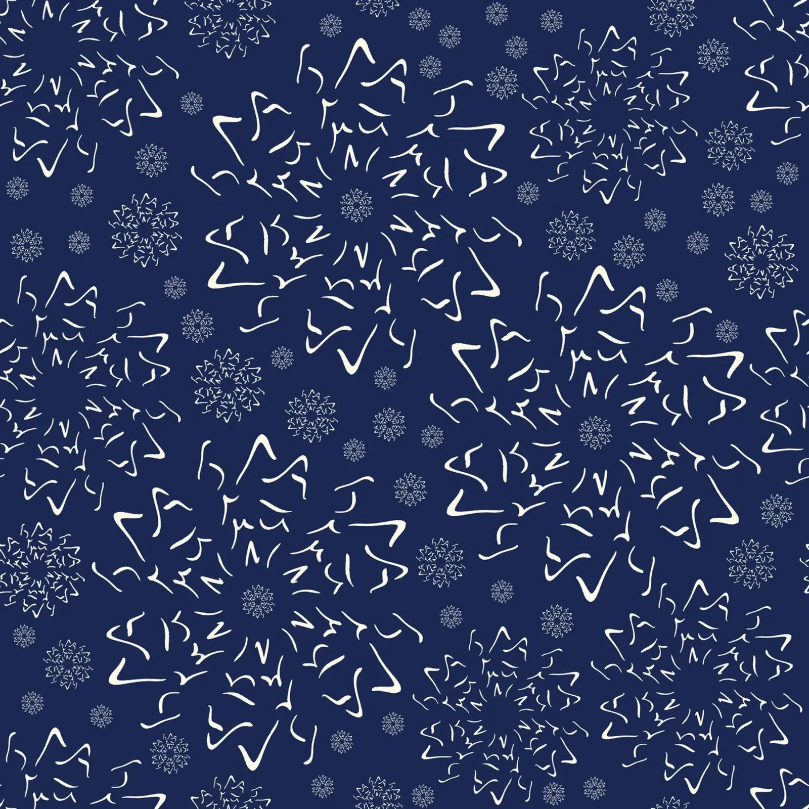 Nordic Winter Sky | Cream on Navy Blue poster con telaio in legno da sabidussi