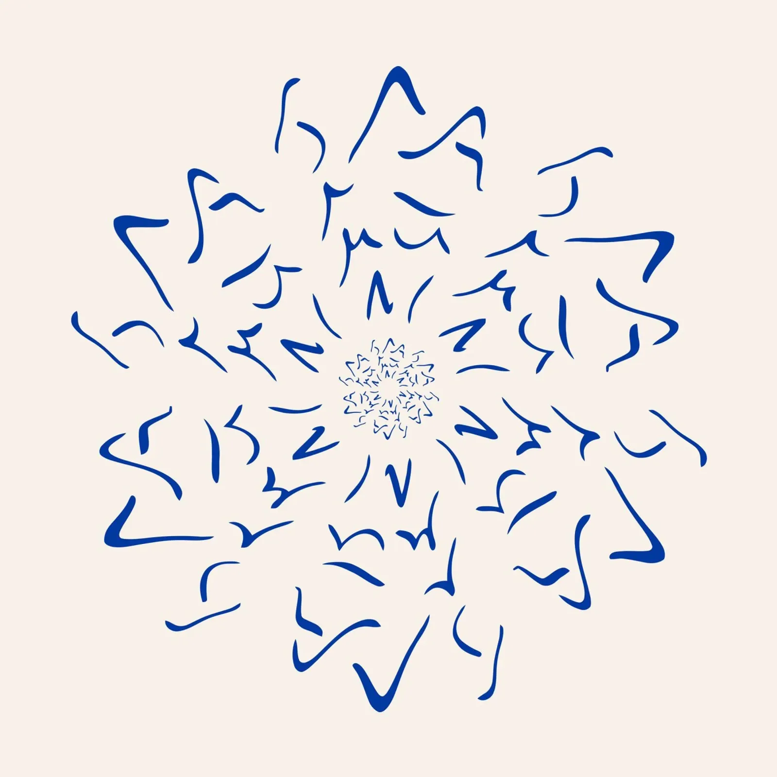 Nordic Winter Starburst | Blue on Neutral canvas by sabidussi