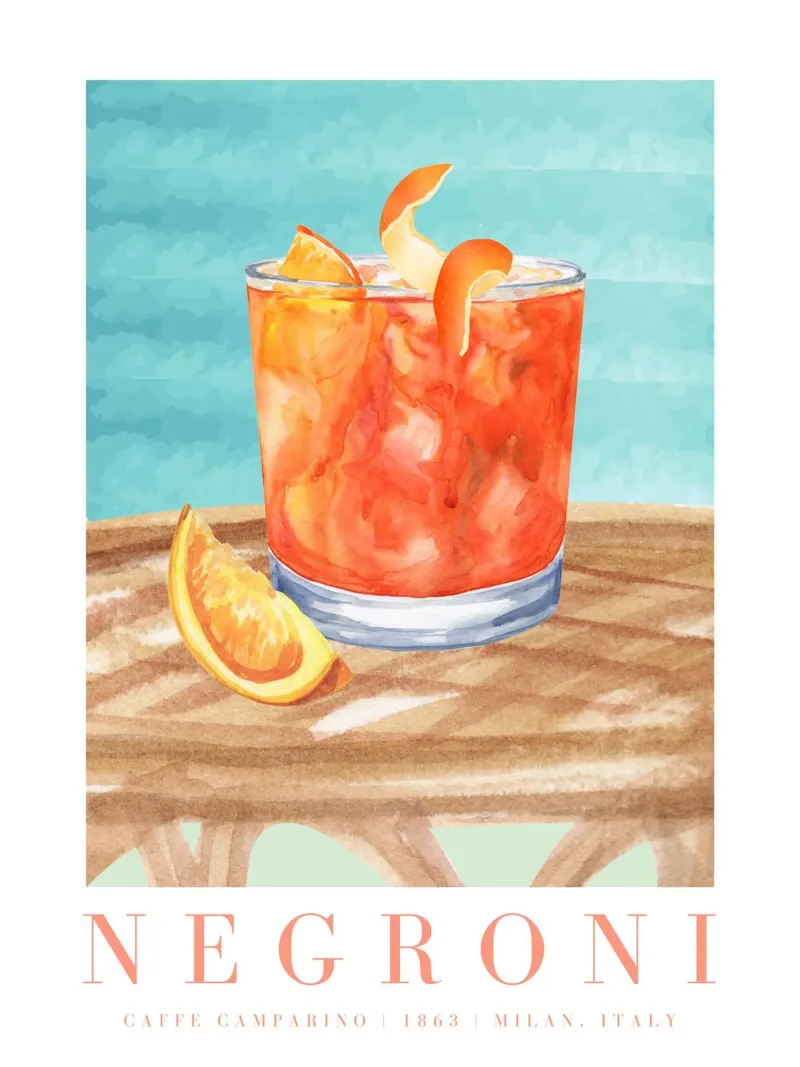 Negroni Cocktail Print pellicola backlit da Bella Studio