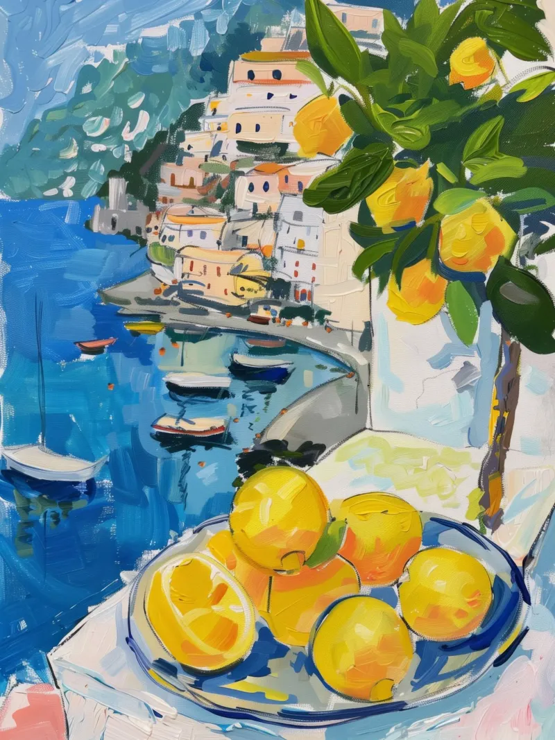 Amalfiküste Italienischer Öl Kunstdruck Hahnemühle von Bella Studio