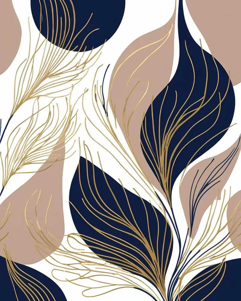 Sogni di foglie d'oro poster con telaio in alluminio da Artistic-shop